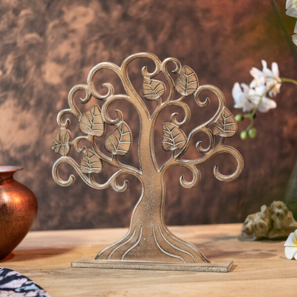 drevená dekorácia strom šťastia
